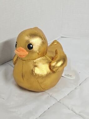 Metallic Gold Duck Plush Stuffed 8” Animal Toy #duckduckjeep Soft Toy